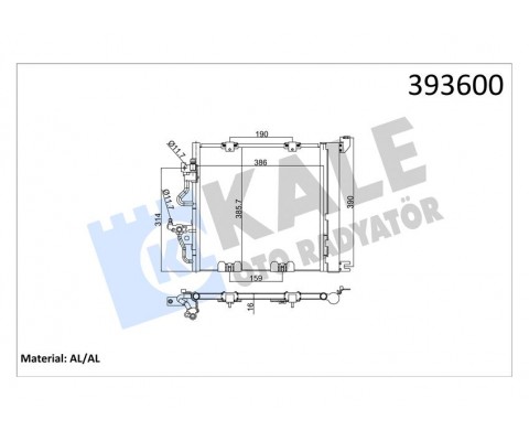 KLİMA RADYATÖRÜ KONDENSERİ OPEL ASTRA H 04 10 ZAFIRA B 05 15 1.3-1.7-1.9 CDTI-DT-DTH-DTL AL/AL 405x385x18