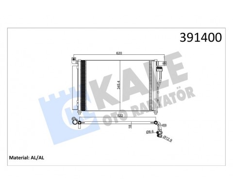 KLİMA KONDENSERİ ACCENT-ACCENT III ERA 06 AL/AL 580x350x18