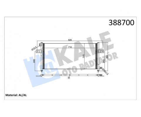 KLİMA KONDENSERİ NISSAN PICKUP 2.4i-2.5D 98 AL/AL 710x328x20