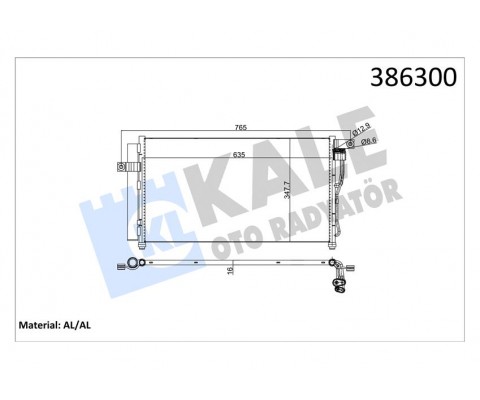 KLİMA KONDENSERİ ACCENT ERA 06 AL/AL 634x348x16