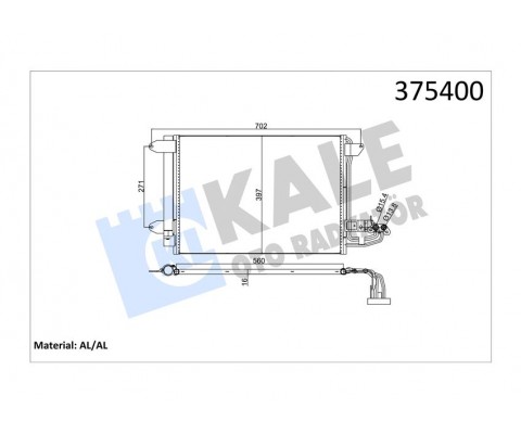 KLİMA KONDENSERİ A3-LEON-TOLEDO-OCTAVIA-CADDY III-GOLF V-VI-JETTA IV-TOURAN AL/AL 580x391x16