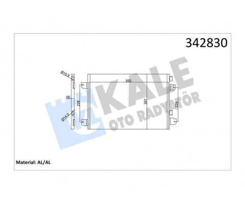 KLİMA KONDENSERİ MGN 99 SCENIC 01-03 LOGAN 07 1.5DCI-1.4 16V-1.6 16V-1.9DCI-2.0 16V AL-AL