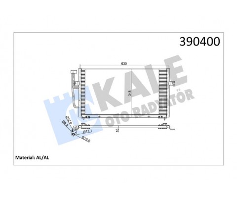 KLİMA KONDENSERİ VOLVO S40 I-V40 AL-AL 628X348X16