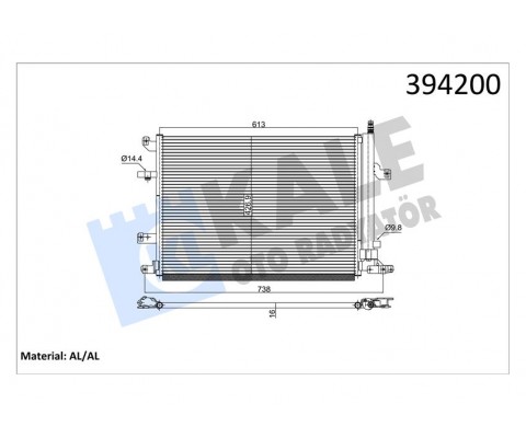 KLİMA RADYATÖRÜ VOLVO S60 I 01-10 -S80 I 98-06 -V70 II 99-07 XC70 02-07 632X440X16