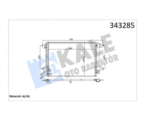 KLİMA KONDENSERİ JETTA 10 582x378x16 AL/BRZ