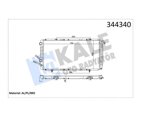 RADYATÖR BOXER-DUCATO-JUMPER 97-02 1.9D-2.5D-2.8HDI AC MEK 790x415x34