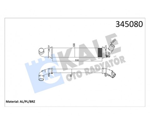 TURBO RADYATÖRÜ INTERCOOLER DACIA LOGAN 04 SANDERO 08 1.5 DCİ 654X113X108 MEK. AL/PL/BRZ