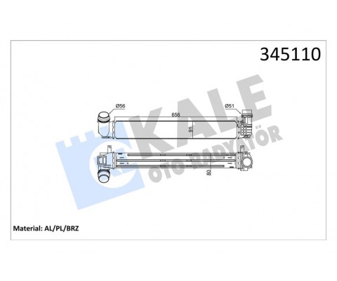 TURBO RADYATÖRÜ INTERCOOLER FLUENCE MGN III-SCENIC III 1.5DCI 09 657x91x80 110LUK AL/PL/BRZ