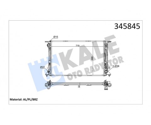 RADYATÖR Q5 3.0 TDİ guattro 08 720x470x32 AC /- MEK OTOM AL/PL/BRZ