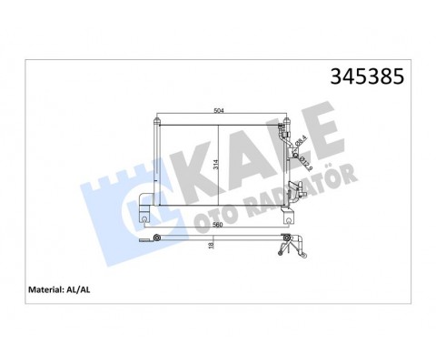 KLİMA RADYATORU KONDENSERİ FORD RANGER 98 06 2.5 TD 525X292X16 OTO.-MEK.