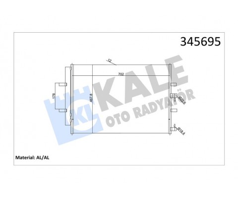 KLİMA RADYATORU KONDENSERİ TRANSİT CUSTOM V362 12 TRANSIT V363 14 2.2 TDCİ 717x467 AL AL