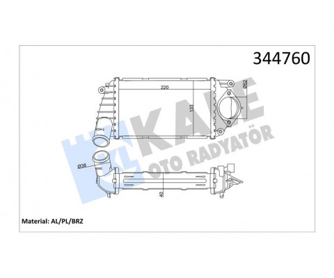 TURBO RADYATÖRÜ INTERCOOLER POLO 1.4 TDİ 99-01 220x133 AL/PL/BRZ