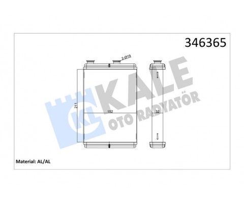 KALORİFER RADYATÖRÜ FIAT DOBLO 01 PUNTO 01 IDEA 04 LANCIA YPSILON 03 AC KLİMASIZ 0183831AB 1.3 JTD 1.4 1.9 JTD