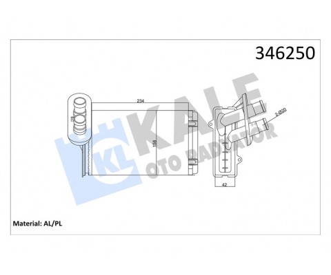 KALORİFER RADYATÖRÜ A3-CADDY-GOLF-JETTA-POLO-IBIZA-CORDOBA-OCTAVIA-1.4-1.6-1.8-1.9TDI-2.0 234x156