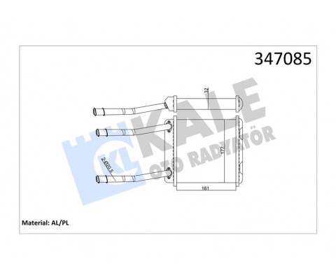 KALORİFER RADYATÖRÜ ASTRA F-CALIBRA A-VECTRA A BORULU KLİMASIZ 175x188x48