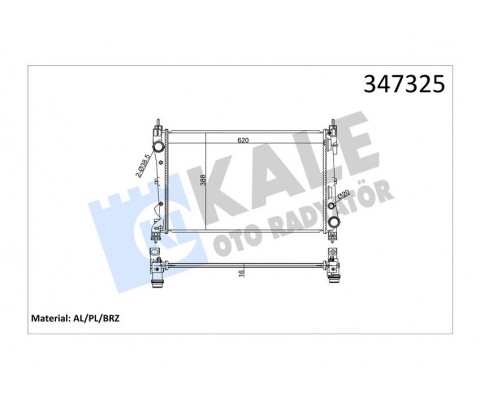 RADYATÖR DOBLO 1.4-1.3 DMTJ 10 COMBO 1.3 CDTİ 12 MEKANİK AC /- 620x400x16