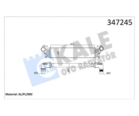 TURBO RADYATÖRÜ INTERCOOLER FIAT EGEA-FIAT 500L 1.3-1.6 JTD-1.4