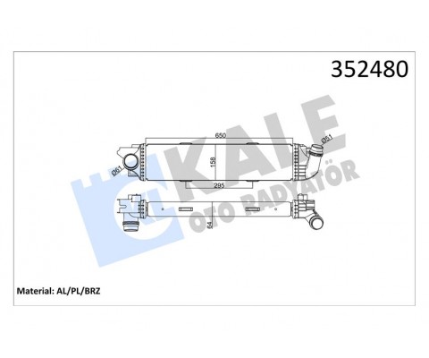 TURBO RADYATÖRÜ RENAULT TRAFIC III-OPEL VIVARO 1.6DCI 650x157x64