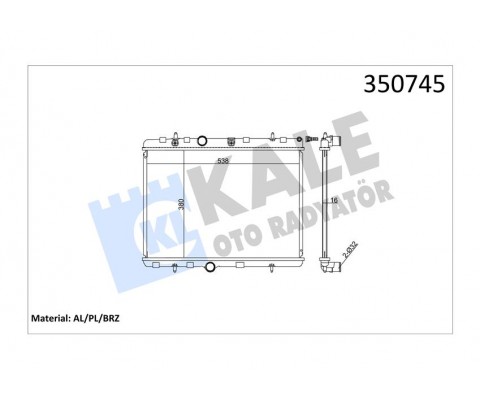 RADYATÖR C-ELYSEE-C3-C4-C5 I-P207-P208-P301-P307-P308-P407-P3008-P5008-RCZ 09 MT 380x538x16 96858526-9685852680-1330J7