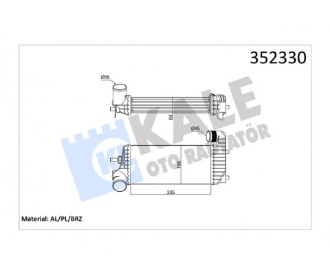 TURBO RADTYATORU C MAX II FOCUS III TRANSIT CONNECT TOURNEO CONNECT 1.5TDCI 11 336X157X62