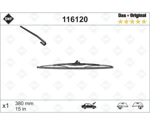 SILECEK SUPURGESI ARKA KANCALI 380mm MERCEDES W414 W463 SWF