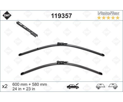 SILECEK SUPURGESI 600/580mm SWF BMW E60