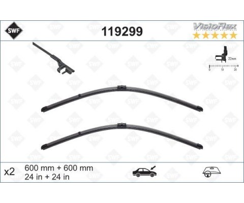 SILECEK SUPURGESI TAKIMI 600mm / 600mm MERCEDES W204 S204 C204 C218 X218 W212 S212 C207 A207 SWF