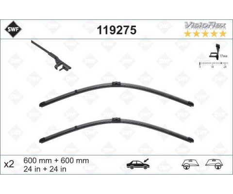 SILECEK SUPURGESI TAKIMI 600mm / 600mm MERCEDES C-CLASS W204 S204 SWF