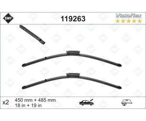 SİLECEK 45 48.5 X2 FLATBLADE MİNİ R55 12 R56 10 F56 13 R57 10 R58 11 R59 12