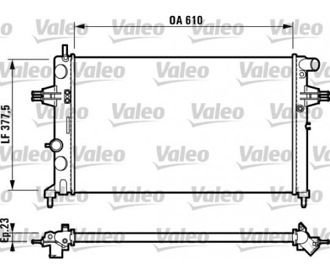 RADYATÖR ASTRA G-ZAFIRA 1.4 16V-1.6 16V-1.8 16V-2.0 16V-2.2 16V AC KLİMASIZ MEKANİK 610x377.5x23