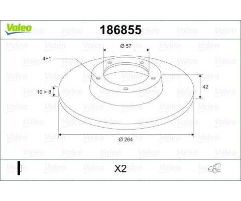 ARKA FREN AYNASI ASTRA H L67 04 14 COMBO C 01 11 MERIVA A 03 10 264x10x4DL DOLU