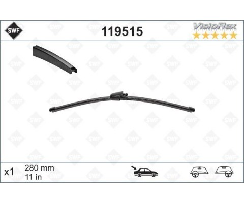 SWF VisioFlex Flat Blade X1 280 mm ARKA VW PASSAT 6 Variant 05 - POLO 5 TDI/ GTI Ltd Editio