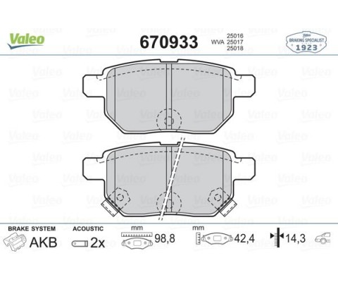 ARKA BALATA AURIS-COROLLA 1.4-1.6 VVTI 07-10 1.4D-4D-1.6 13 YARIS 1.0 VVTİ 06 1.8 VVTİ 07