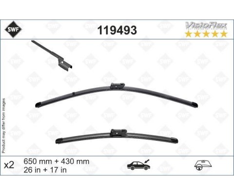 SWF VisioFlex Flat Blade X2 650 430 mm PEUGEOT 508 II 09/18