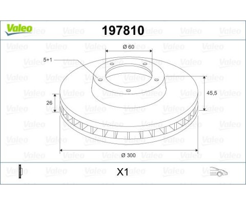 ÖN FREN AYNASI ASTRA K 15 16 İNÇ / 5 DELİK 300x26x5DL HAVALI