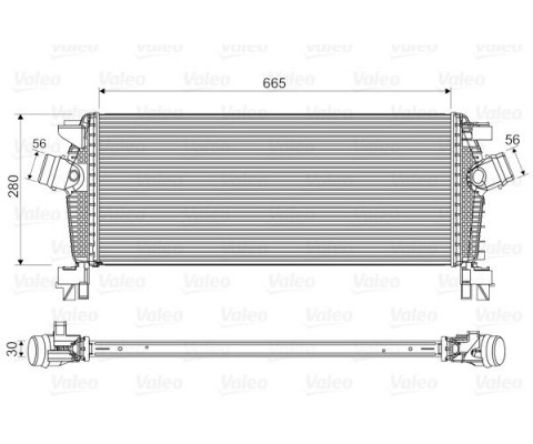 TURBO RADYATÖRÜ INTERCOOLER ASTRA J-CRUZE-ZAFIRA C 1.4 NET-NEL 1.6-1.8 XER-LET-DTL-DTH 665x280x30