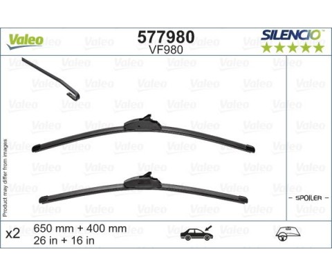 Valeo Silencio X-TRM Flat Blade VF980 X2 650 430 mm ÖN MAZDA III 03.2019