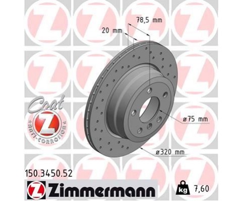 FREN DISKI ARKA BMW X5 E70 LCI F15 X6 E71 F16 DELİKLİ