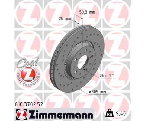 ÖN FREN AYNASI VOLVO S60 00-10 S80 98-06 V70 97-07 XC70 00-07 305x25x5DLx BÜYÜK TİP DELİKLİ -986478494-DF4053S