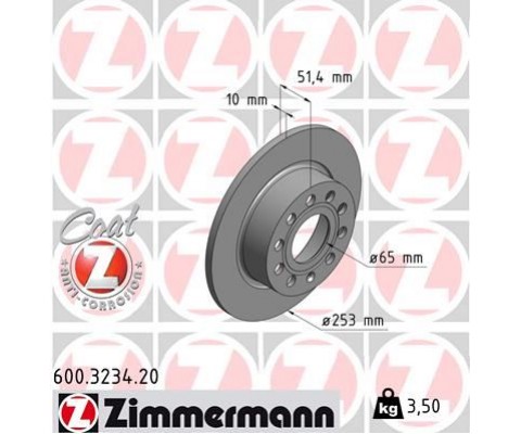 ARKA FREN AYNASI GOLF V-VI-OCTAVIA 04 TOLEDO III ALTEA 04 LEON 04 CADDY III A3 03 255x10x9DL 986479099-DF4276