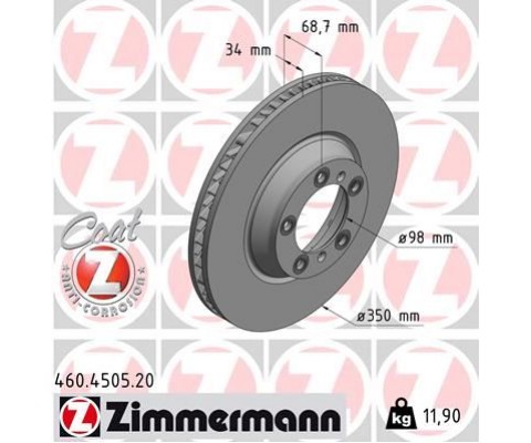 FREN DISKI ON SAG PORSCHE CAYENNE 9YA 17 PANAMERA 971 16 350 MM - 34 MM