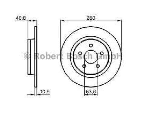 ARKA FREN AYNASI FOCUS II04 11 C-MAX 07 09 VOLVO V50 04 12 C30 06 12 C70 II 05 13 S40 II 04 12 17 JANT - 16 JANT DÜZ 280mm 5 BİJON