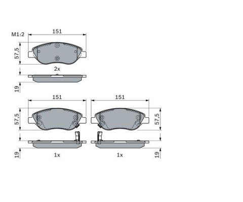 ON BALATA FIAT EGEA 15 1.4 1.5 T4 HIBRIT 1.6 D K:19 MM G:151.1 MM BÜYÜK TİP