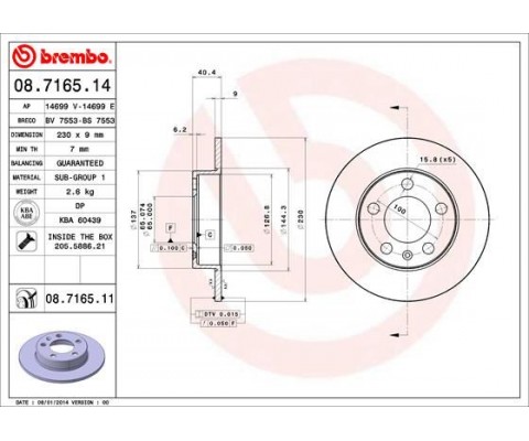 FREN DISKI ARKA VW GOLF 98-06 POLO 02- AUDI A1 19- SEAT IBIZA 02- -232 90 5 100