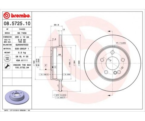 FREN DISKI ARKA MERCEDES S-CLASS W140 91 98