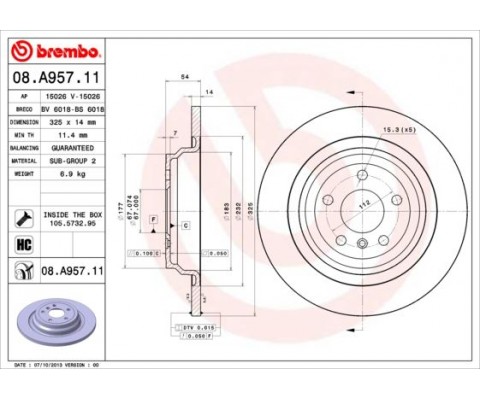 FREN DISKI ARKA MERCEDES W166 C292