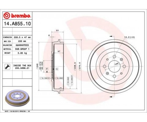 FREN KAMPANASI FIAT GRANDE PUNTO 199 06/05- -FIAT GRANDE PUNTO VAN 199 10/05-06/13-FIAT PUNTO 1