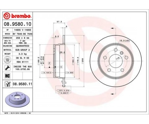 FREN DISKI ARKA MERCEDES W169 W245