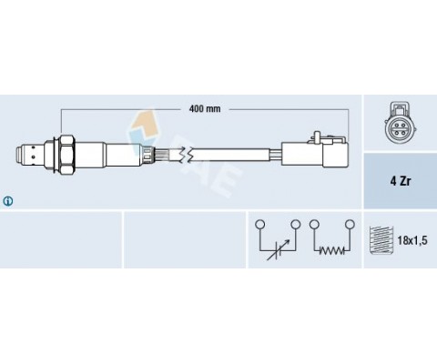 OKSIJEN SENSORU FORD FIESTA V JH . JD : 01 08 KA RB : 1.3 I 02 08