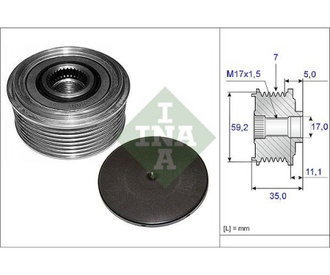 ALTERNATÖR KASNAĞI RULMANLI TRANSİT 2.4 TDCI 00-06 ALTERNATÖR OEM NO İÇİN: 2C1T10300BA